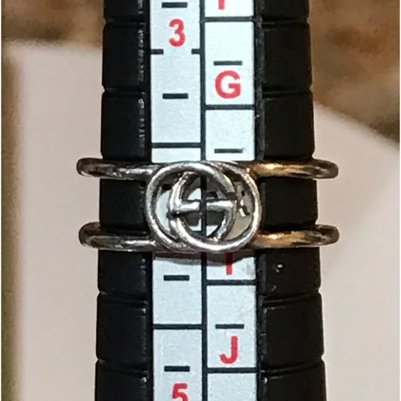 GUCCI Interlocking GG Silver Ag925 Ring- Size US4 ❤️